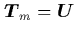 ${\mbox{\protect\boldmath$T$}}_m={\mbox{\protect\boldmath$U$}}$