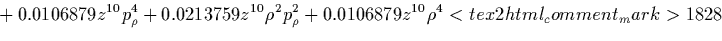 \begin{displaymath}
\quad (q_2+1)^{-l} = \sum_{k=0}^{12} {-l \choose k} q_2^k +
{{\cal O}\left(\vert q_2\vert^{13}\right)} \quad.
\end{displaymath}