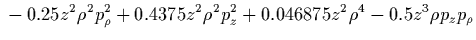 $\displaystyle {}
-0.00585938 p_\rho^6
-0.0175781 \rho^2 p_\rho^4
-0.0175781 \rho^4 p_\rho^2
-0.00585938 \rho^6$