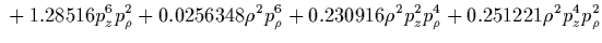$\displaystyle {}
-0.00640869 \rho^2 p_\rho^6
-0.00961304 \rho^4 p_\rho^4
-0.00640869 \rho^6 p_\rho^2
-0.00160217 \rho^8$