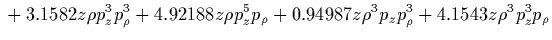$\displaystyle {}
-0.00287533 \rho^2 p_\rho^8
-0.00575066 \rho^4 p_\rho^6
-0.00575066 \rho^6 p_\rho^4
-0.00287533 \rho^8 p_\rho^2$