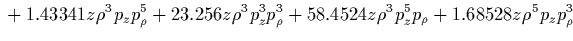 $\displaystyle {}
-0.00075759 \rho^{12} p_\rho^2
-0.000108227 \rho^{14}
+0.0171366 z^2 p_\rho^{12}
+0.10282 z^2 \rho^2 p_\rho^{10}$