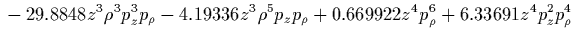 $\displaystyle {}
+0.0106879 z^{10} p_\rho^4
+0.0213759 z^{10} \rho^2 p_\rho^2
+0.0106879 z^{10} \rho^4
<tex2html_comment_mark>1828$
