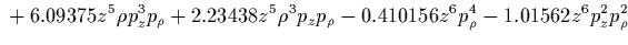 $\displaystyle %%*****************************************************
0.5 p_\rho^2
+0.5 \rho^2
+0.046875 p_\rho^4
+0.125 p_z^2 p_\rho^2$