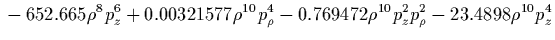 $\displaystyle {}
-94.0425 \rho^4 p_z^6 p_\rho^2
-335.96 \rho^4 p_z^8
+0.0214666 \rho^6 p_\rho^6
-0.392101 \rho^6 p_z^2 p_\rho^4$