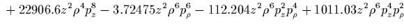 $\displaystyle {}
-0.229401 z^2 \rho^8 p_\rho^2
+9.74871 z^2 \rho^8 p_z^2
+0.0261745 z^2 \rho^{10}
-5.63655 z^3 \rho p_z p_\rho^7$