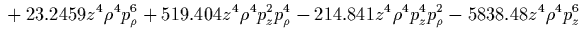 $\displaystyle {}
-3.09924 z^6 \rho^2 p_\rho^4
-6.98975 z^6 \rho^2 p_z^2 p_\rho^2
+16.6797 z^6 \rho^2 p_z^4
-1.10962 z^6 \rho^4 p_\rho^2$