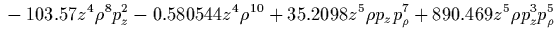 $\displaystyle {}
-2.42188 z^7 \rho^3 p_z p_\rho
+0.444336 z^8 p_\rho^4
+1.09375 z^8 p_z^2 p_\rho^2
+0.224609 z^8 \rho^2 p_\rho^2$
