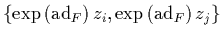 $\displaystyle \left\{\exp\left(\mbox{\rm ad}_F\right)z_i,\exp\left(\mbox{\rm ad}_F\right)z_j
\right\}$