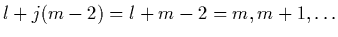 $l+j(m-2)=l+m-2=m,m+1,\ldots$