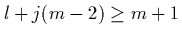 $l+j(m-2)\geq m+1$