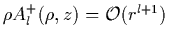 $\rho A_l^+(\rho,z) = {\cal O}(r^{l+1})$