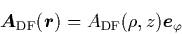 \begin{displaymath}
{\mbox{\protect\boldmath$A$}}_{\rm DF}({\mbox{\protect\bold...
...$}}) = A_{\rm DF}(\rho,z){\mbox{\protect\boldmath$e$}}_\varphi
\end{displaymath}