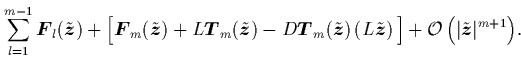 $\displaystyle \sum_{l=1}^{m-1} {\mbox{\protect\boldmath$F$}}_l(\tilde{{\mbox{\p...
...l O}\left(\vert\tilde{{\mbox{\protect\boldmath$z$}}}\vert^{m+1}\right)} .\qquad$