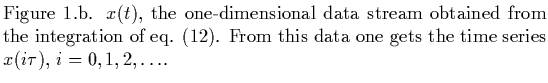 % latex2html id marker 2468
$\textstyle \parbox{12cm}{
Figure 1.b. $x(t)$, the...
...}). From this data one gets
the time series $x(i\tau)$, $i=0,1,2,\ldots$.
}$