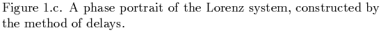 $\textstyle \parbox{12cm}{
Figure 1.c. A phase portrait of the Lorenz system, constructed
by the method of delays.
}$