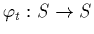 $\varphi_{t}:S\to S$