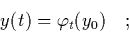 \begin{displaymath}
\quad y(t) = \varphi_{t} (y_{0}) \quad;
\end{displaymath}