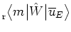 $\rule[-0.1cm]{0.0cm}{0.1cm}_{\rm r} \big< m \big\vert \hat{W} \big\vert \overline{u}_E \big>$