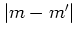 $\vert m-m'\vert$