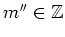 $m''\in\mathbb{Z}$