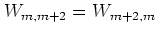 $W_{m,m+2}=W_{m+2,m}$