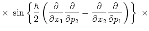 $\displaystyle \times\;
\sin\left\{ \frac{\hbar}{2}
\left( \frac{\partial}{\part...
...\partial}{\partial x_2}
\frac{\partial}{\partial p_1}
\right) \right\} \;\times$