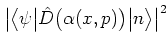 $\big\vert \big<{\psi}\big\vert{\hat{D}\big(\alpha(x,p)\big)}\big\vert{n}\big> \big\vert^2$