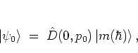 \begin{displaymath}
\left\vert \psi_0 \right> \; = \; {\hat{D}}(0,p_0)\left\vert m(\hbar) \right>,
\end{displaymath}