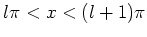 $l\pi<x<(l+1)\pi$