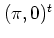 $(\pi,0)^t$