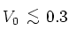 $V_0 {\protect\begin{array}{c}
<\protect\\ [-0.3cm]\sim
\protect\end{array}} 0.3$