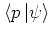 $\left< p \left\vert \psi \right> \right.$