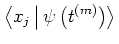$\displaystyle % \psi\!\left(x_j,t^{(m)}\right)
\left< x_j \left\vert \,\psi\left(t^{(m)}\right) \right> \right.$