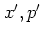 $x',p'$