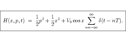 \begin{displaymath}
\hspace*{-0.2cm}
\fbox{$ \displaystyle \rule{0.0cm}{0.75cm...
...os x \sum_{n=-\infty}^\infty \delta(t-nT).
\hspace*{0.1cm} $}
\end{displaymath}