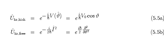 \begin{subequations}
\begin{eqnarray}
{\hat{U}}_{\rm kr,kick} & = & e^{\textstyl...
...r}{2}
\frac{\partial^2}{\partial \vartheta^2}}
\end{eqnarray}\end{subequations}
