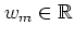 $w_m\in\mathbb{R}$